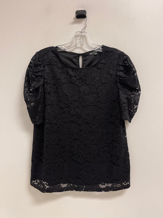 Top Short Sleeve By Adrianna Papell In Black, Size: S