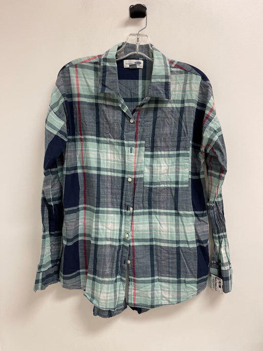 Top Long Sleeve By Old Navy In Blue & Green, Size: M