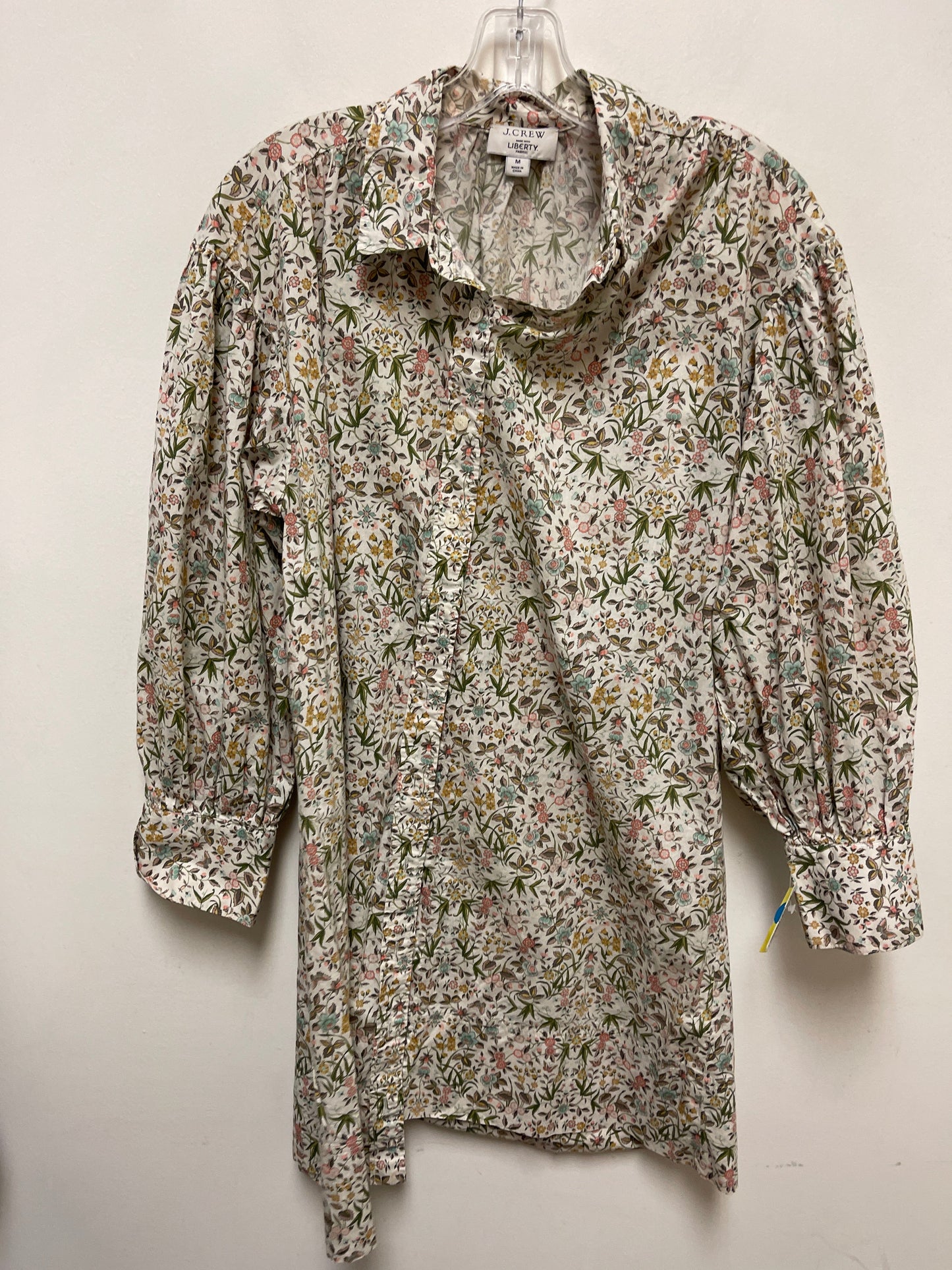 Tunic Long Sleeve By J. Crew In Floral Print, Size: M