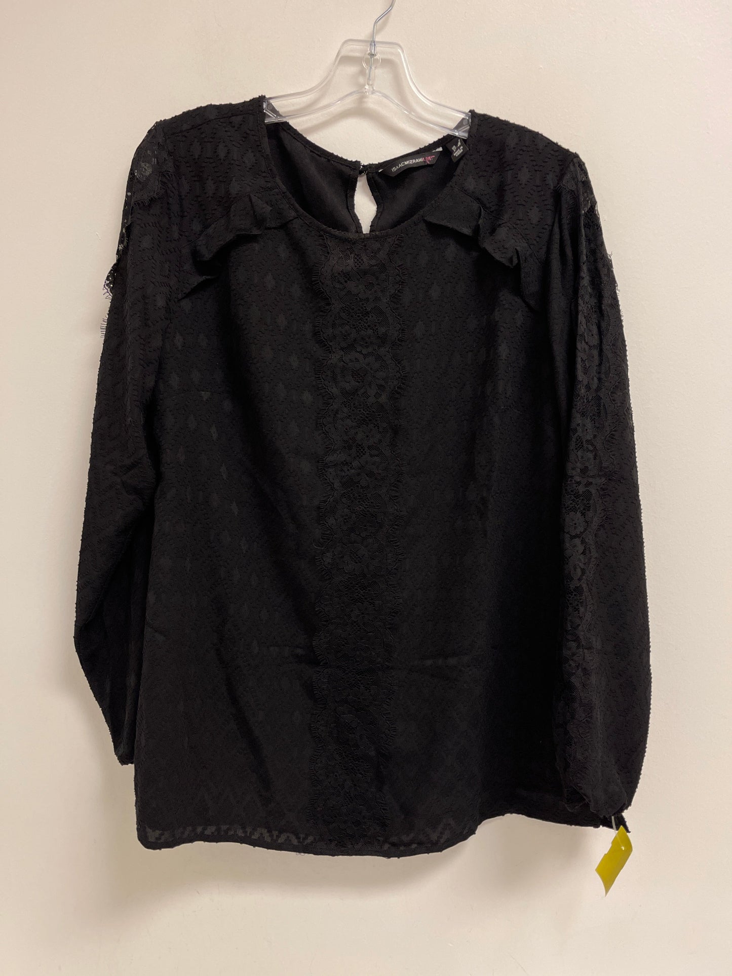 Top Long Sleeve By Isaac Mizrahi In Black, Size: M