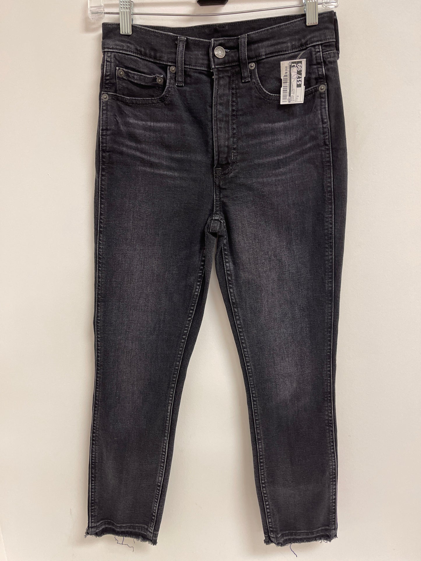 Jeans Straight By Gap In Black Denim, Size: 2