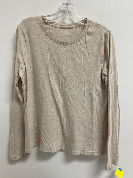 Top Long Sleeve Basic By Time And Tru In Cream, Size: L