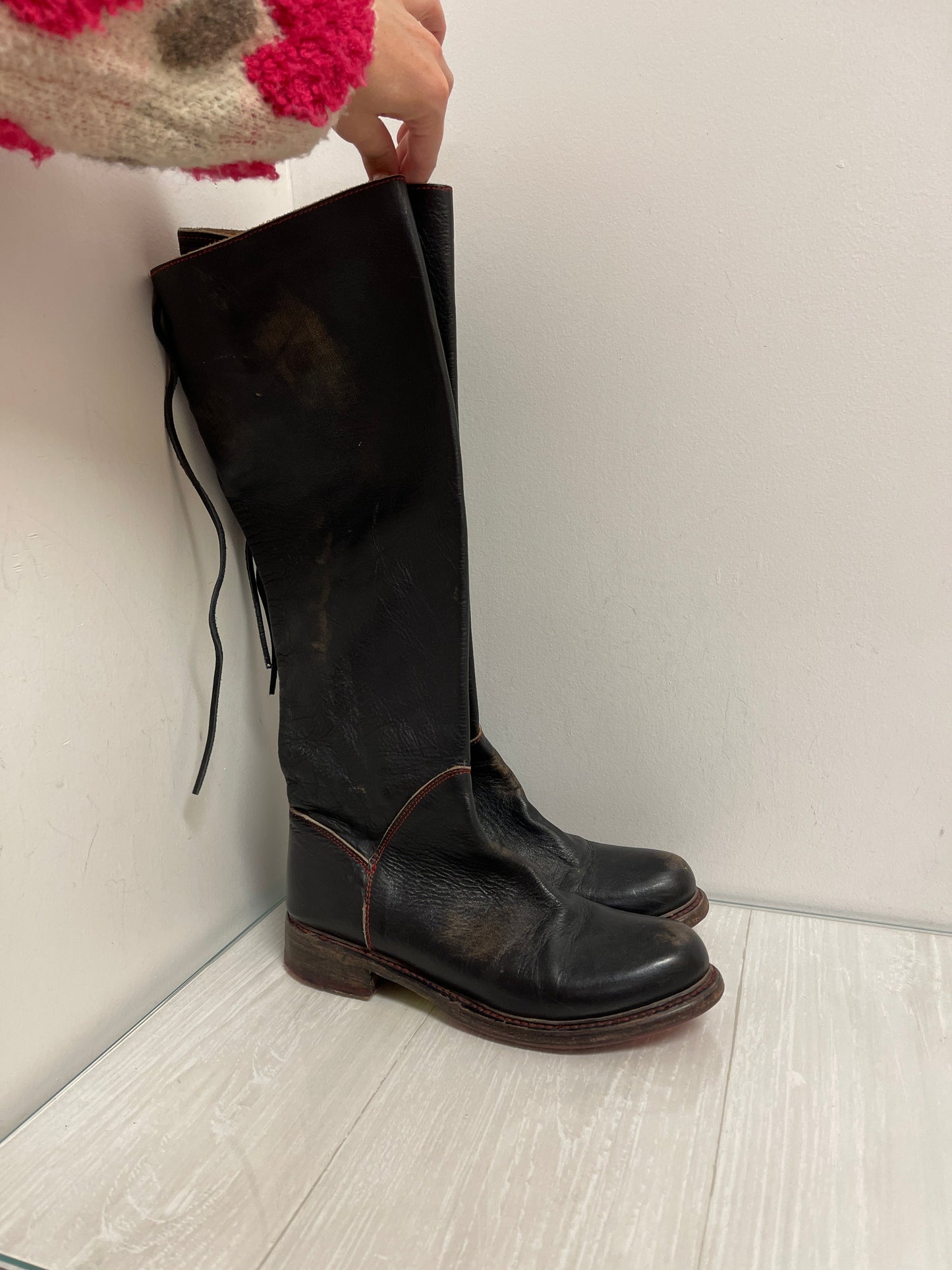 Boots Leather By Bed Stu In Black, Size: 8.5