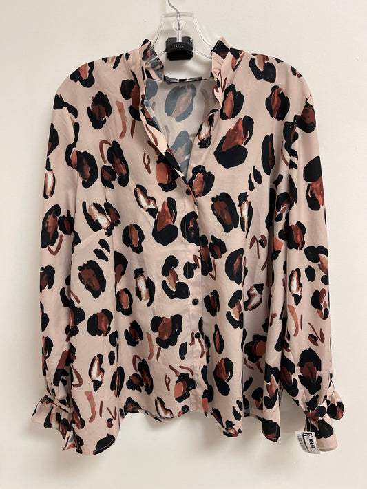 Top Long Sleeve By Eloquii In Animal Print, Size: 1x