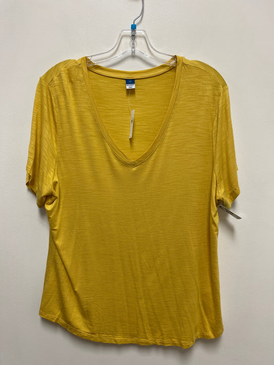 Top Short Sleeve Basic By Old Navy In Yellow, Size: L