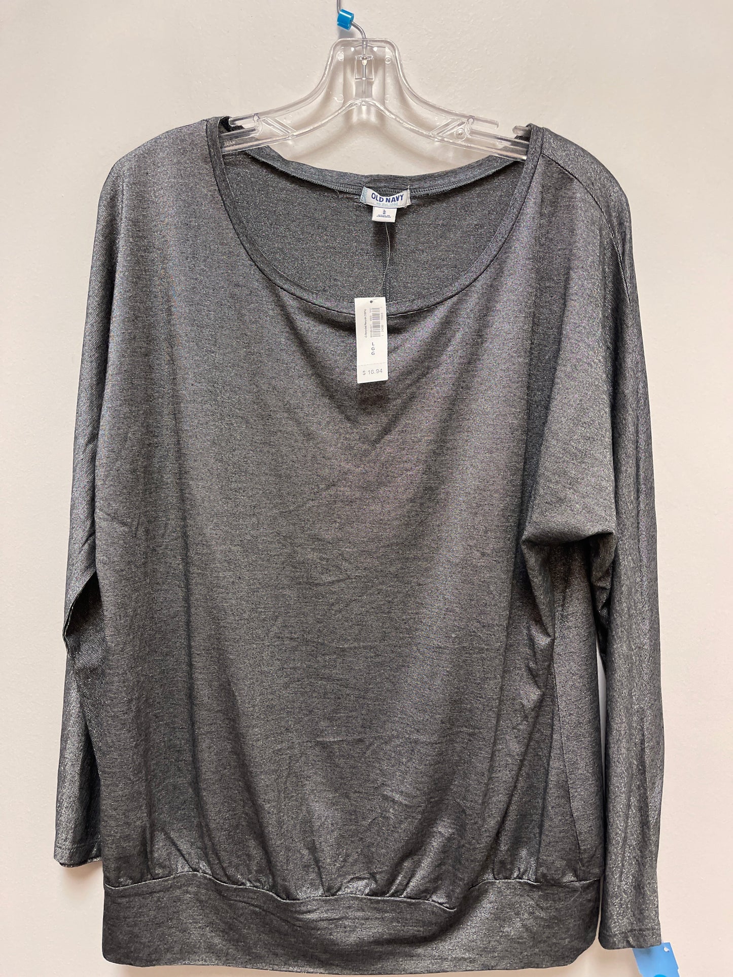 Top Long Sleeve By Old Navy In Silver, Size: L