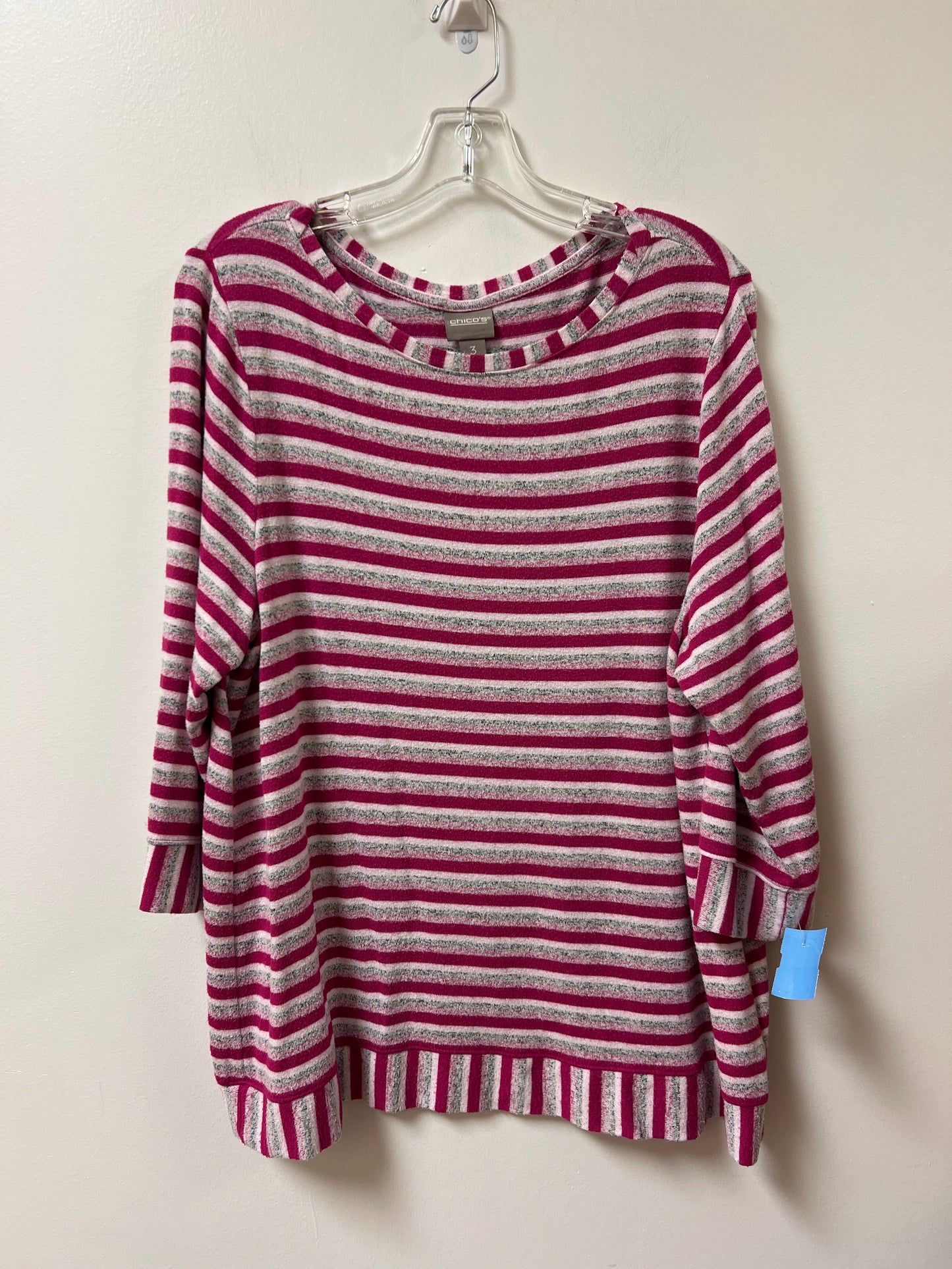 Top Long Sleeve By Chicos In Striped Pattern, Size: Xl