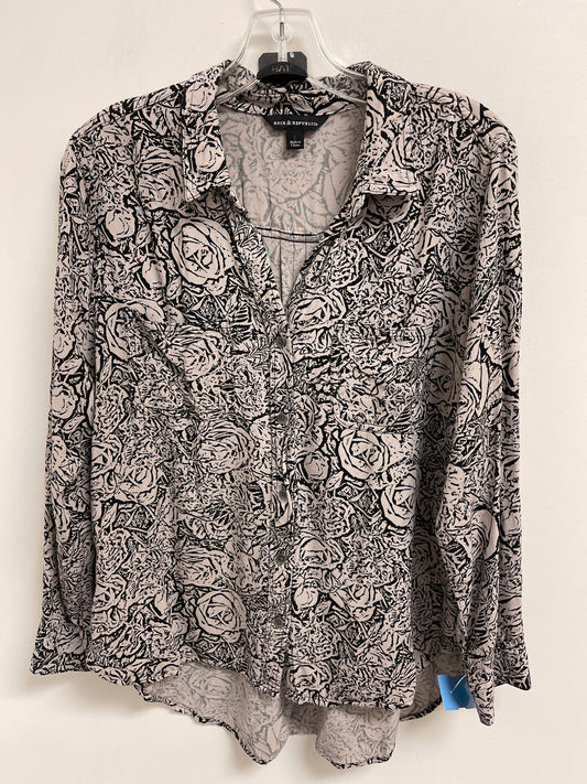 Top Long Sleeve By Rock And Republic In Black & Cream, Size: L