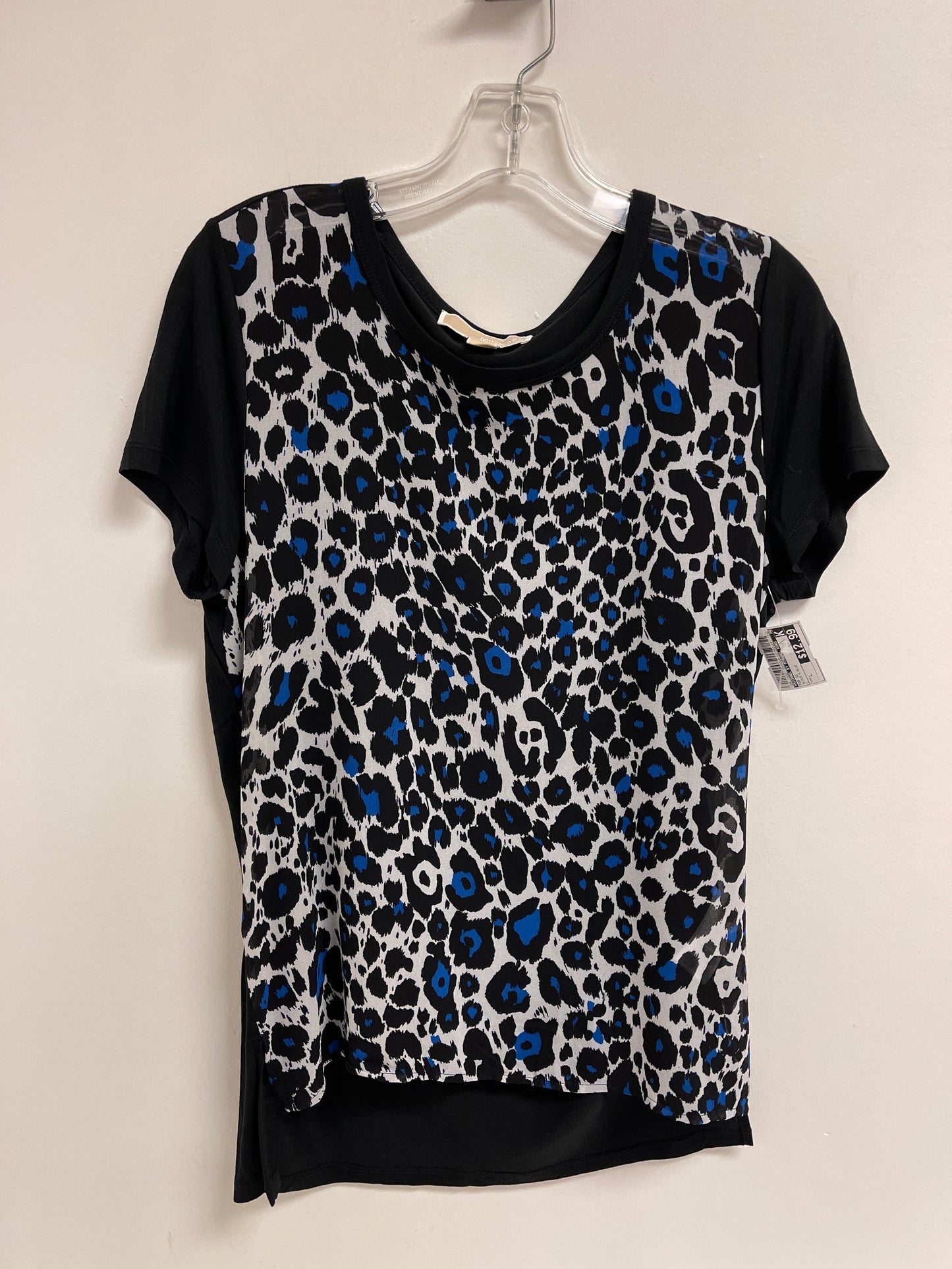 Top Short Sleeve By Michael By Michael Kors In Black & Blue, Size: L