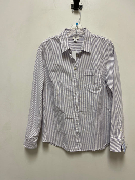 Top Long Sleeve By J. Crew In Purple & White, Size: M