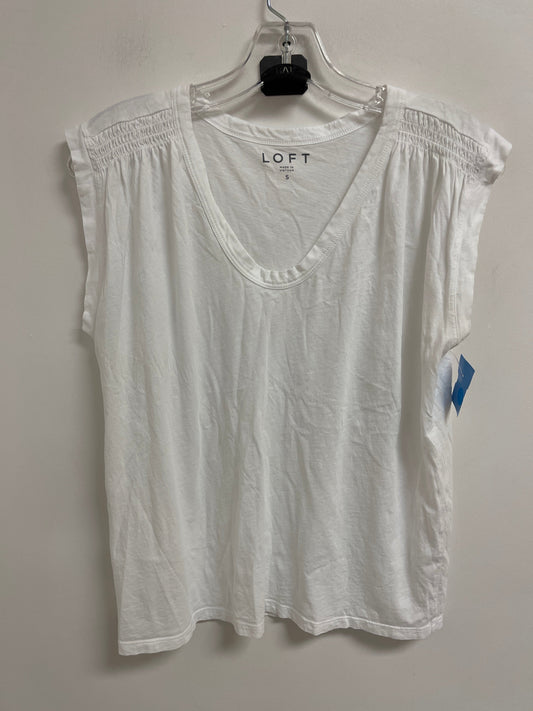 Top Short Sleeve By Loft In White, Size: S