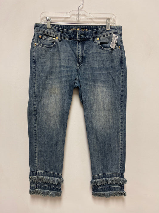 Jeans Cropped By Michael By Michael Kors In Blue Denim, Size: 6