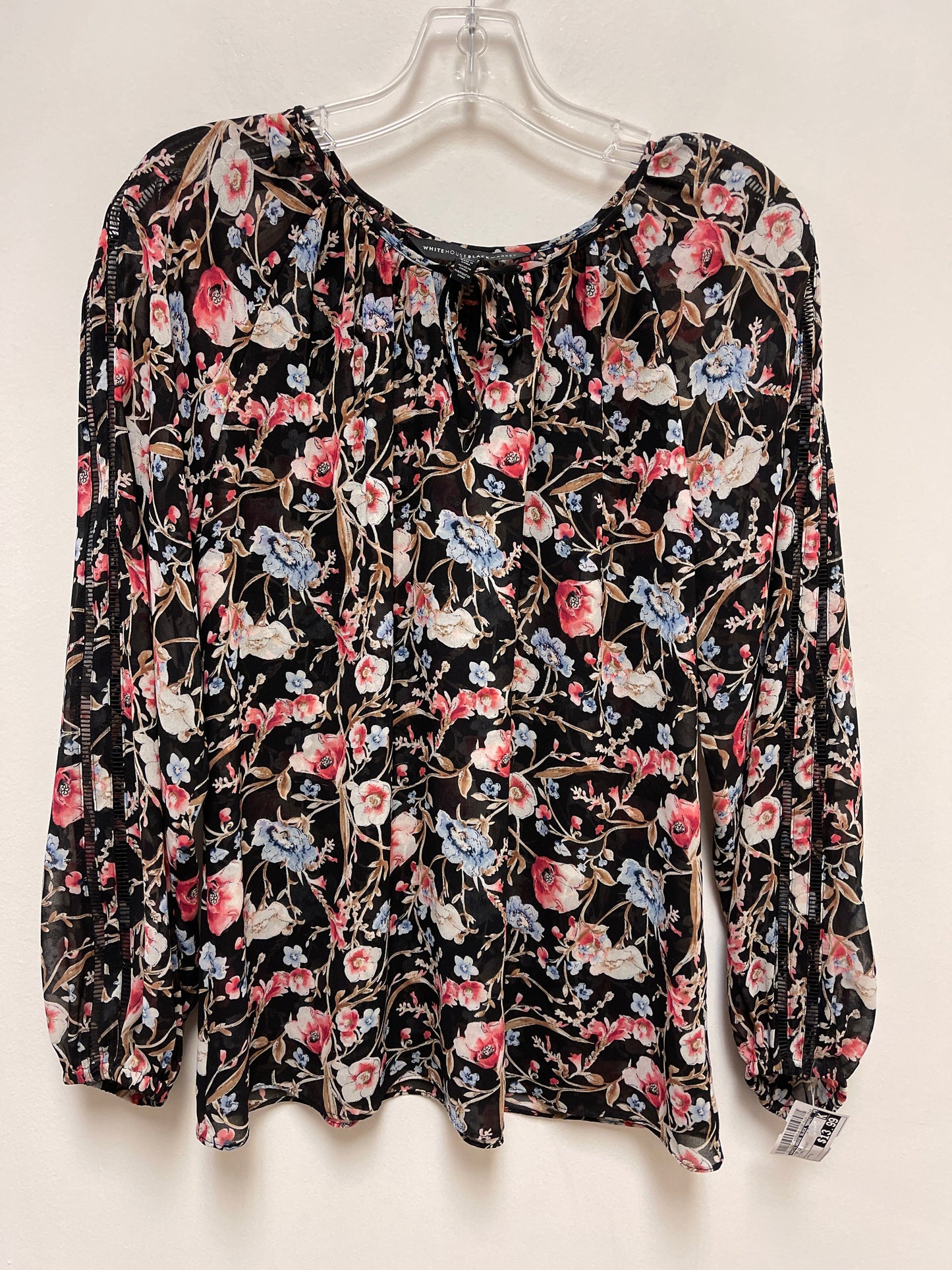 Top Long Sleeve By White House Black Market In Floral Print, Size: S