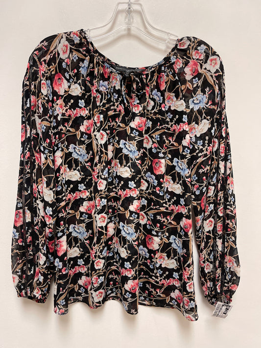 Top Long Sleeve By White House Black Market In Floral Print, Size: S