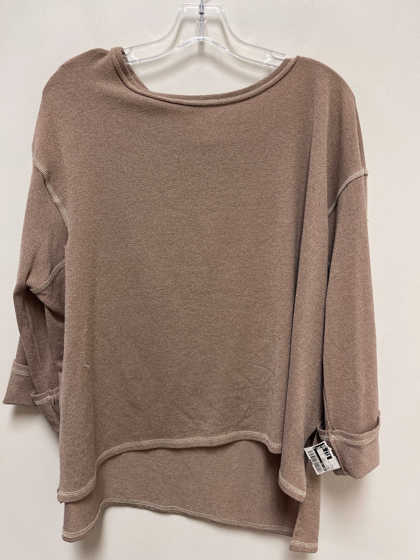 Top Long Sleeve By She + Sky In Brown, Size: L