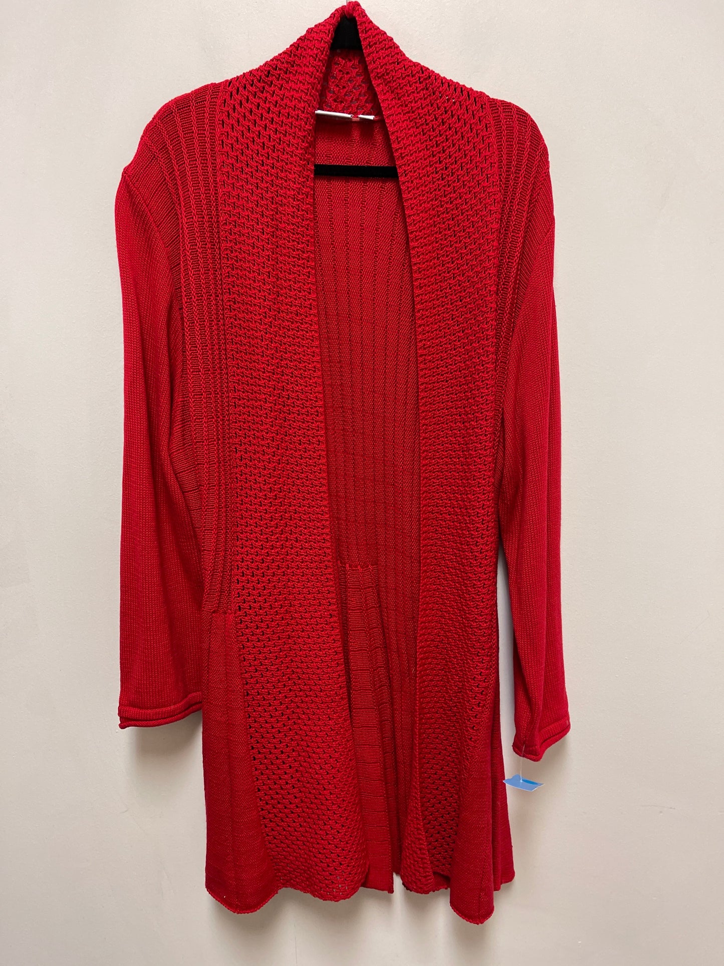 Sweater Cardigan By Kim Rogers In Red, Size: 3x