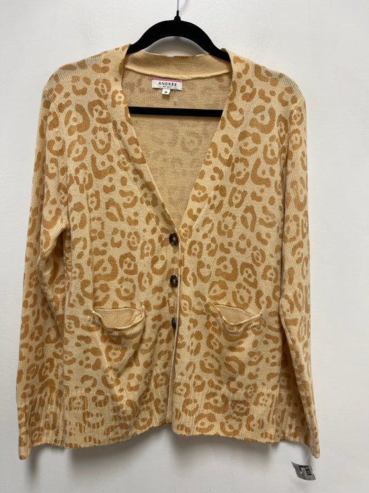 Sweater Cardigan By Andree By Unit In Cream, Size: M