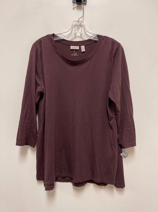 Top Long Sleeve By Logo In Purple, Size: M