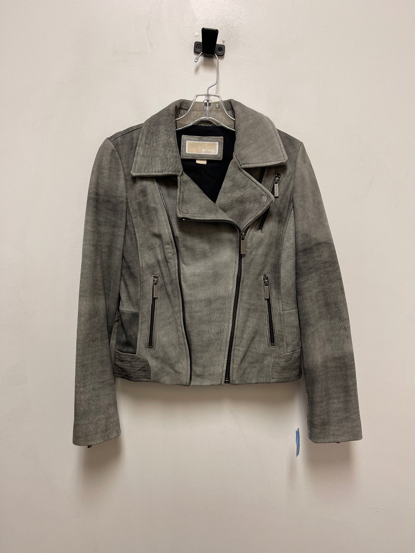 Jacket Moto By Michael By Michael Kors In Grey, Size: M