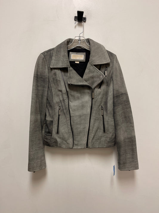 Jacket Moto By Michael By Michael Kors In Grey, Size: M