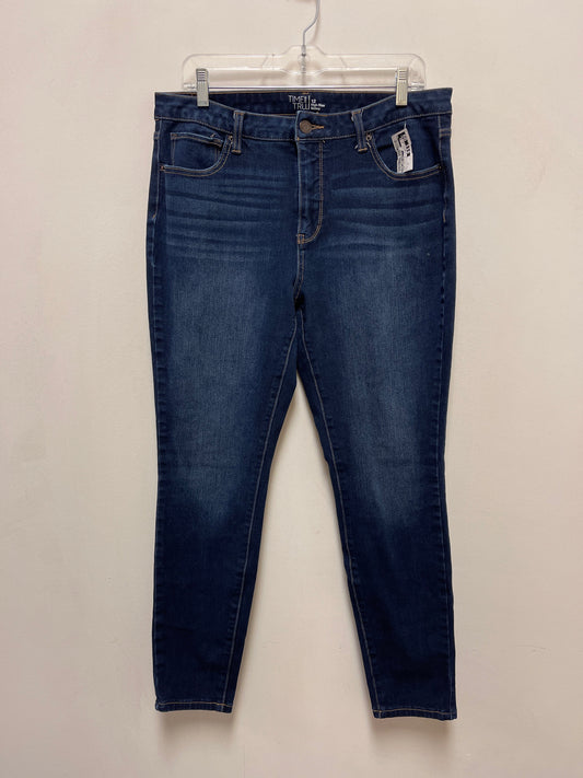 Jeans Skinny By Time And Tru In Blue Denim, Size: 12