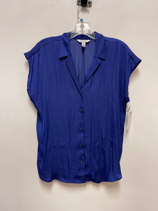 Top Short Sleeve By Nine West In Blue, Size: M