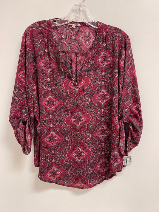 Top Long Sleeve By Maurices In Red, Size: L