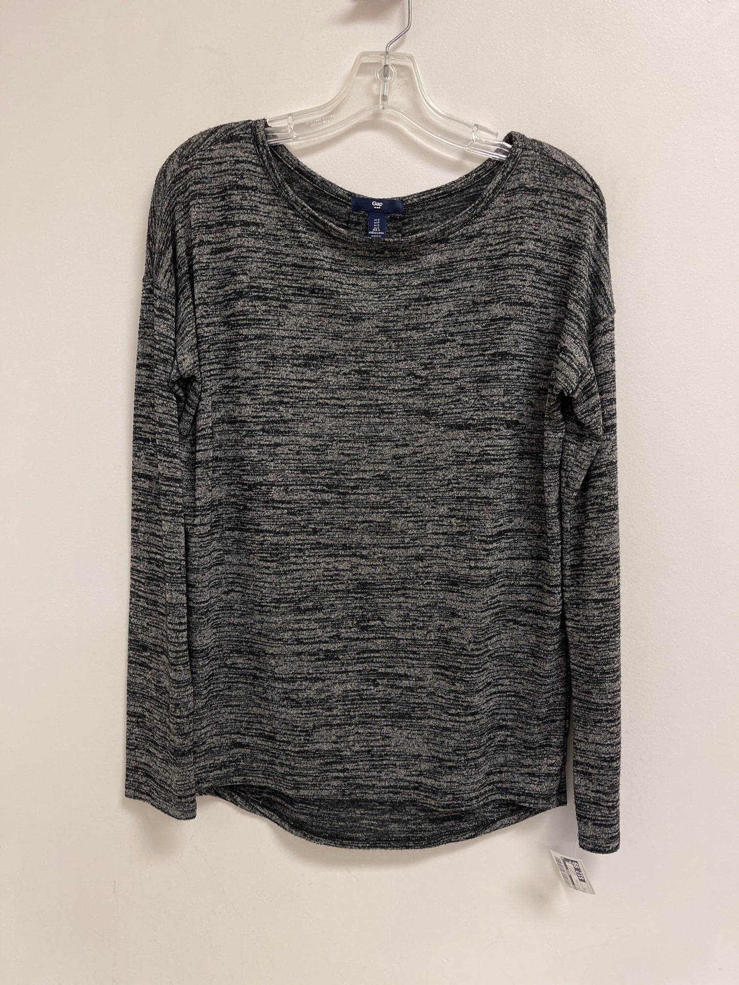 Top Long Sleeve By Gap In Black & Grey, Size: S