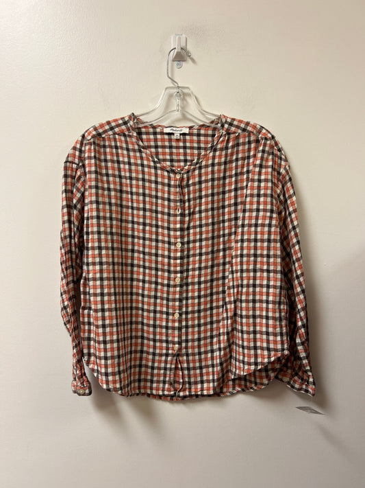 Top Long Sleeve By Madewell In Brown & Orange, Size: Xs