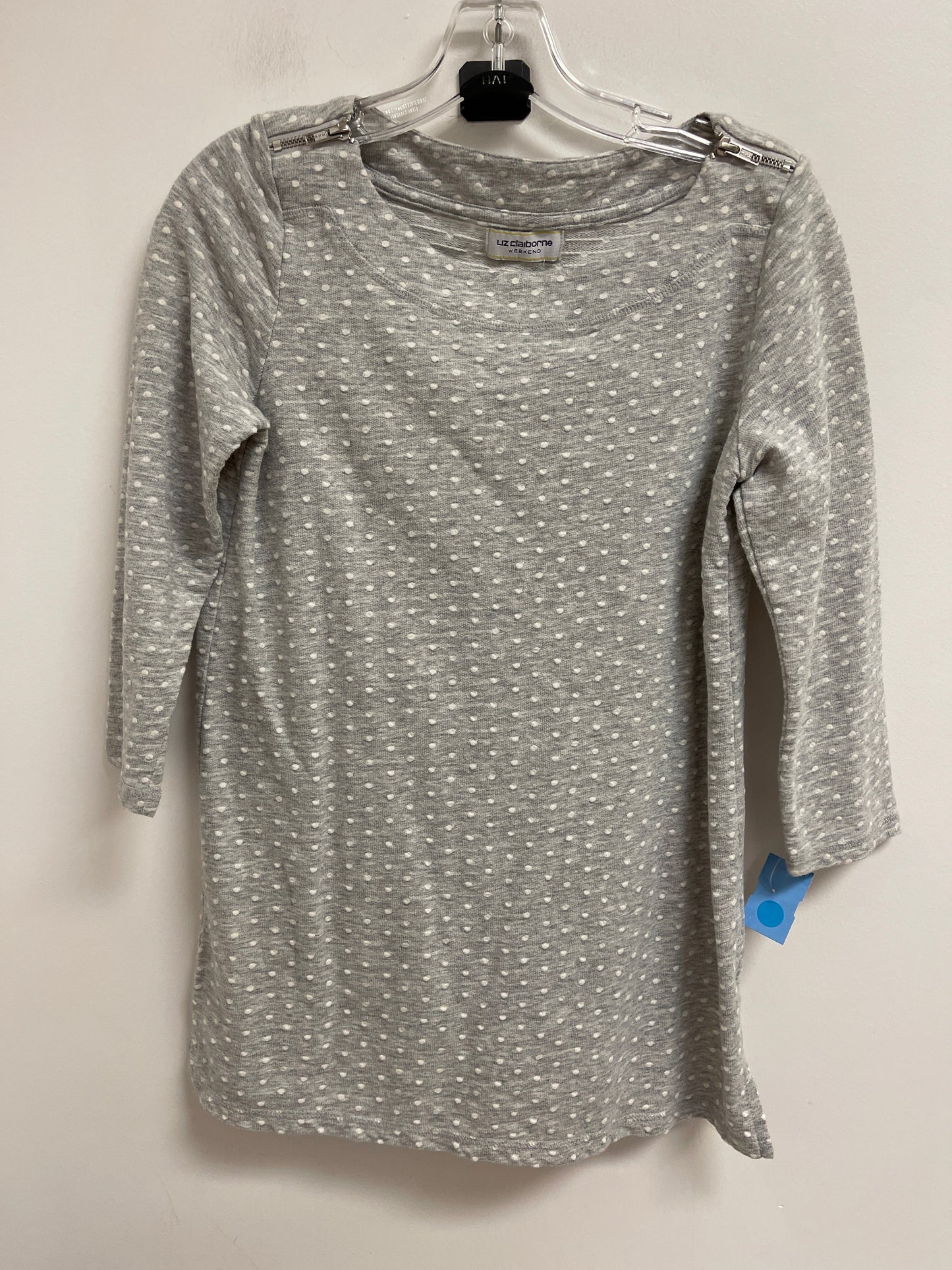 Tunic Long Sleeve By Liz Claiborne In Grey, Size: S