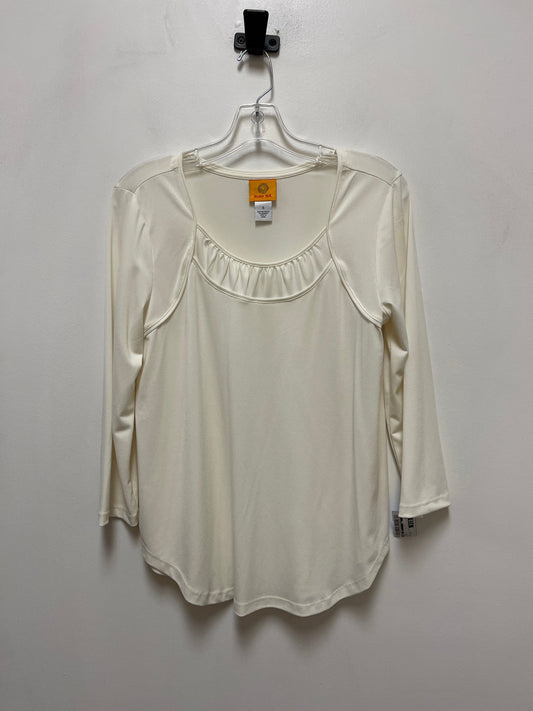 Top Long Sleeve By Ruby Rd In Cream, Size: S