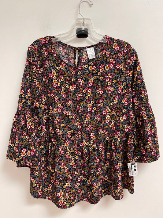 Top Long Sleeve By Time And Tru In Floral Print, Size: M