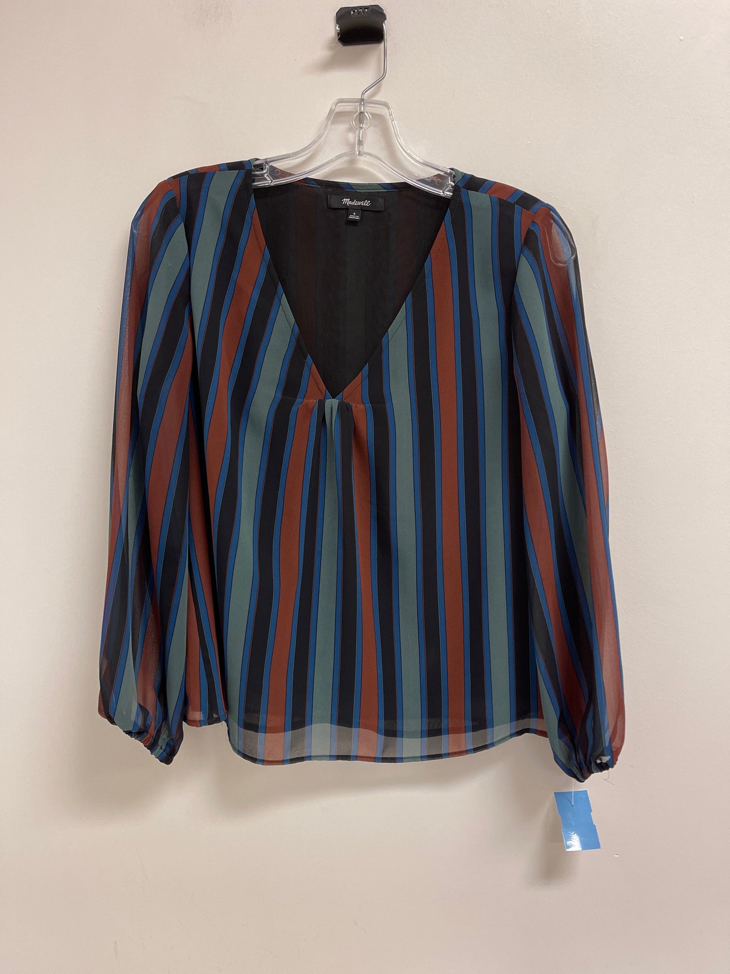 Top Long Sleeve By Madewell In Striped Pattern, Size: S