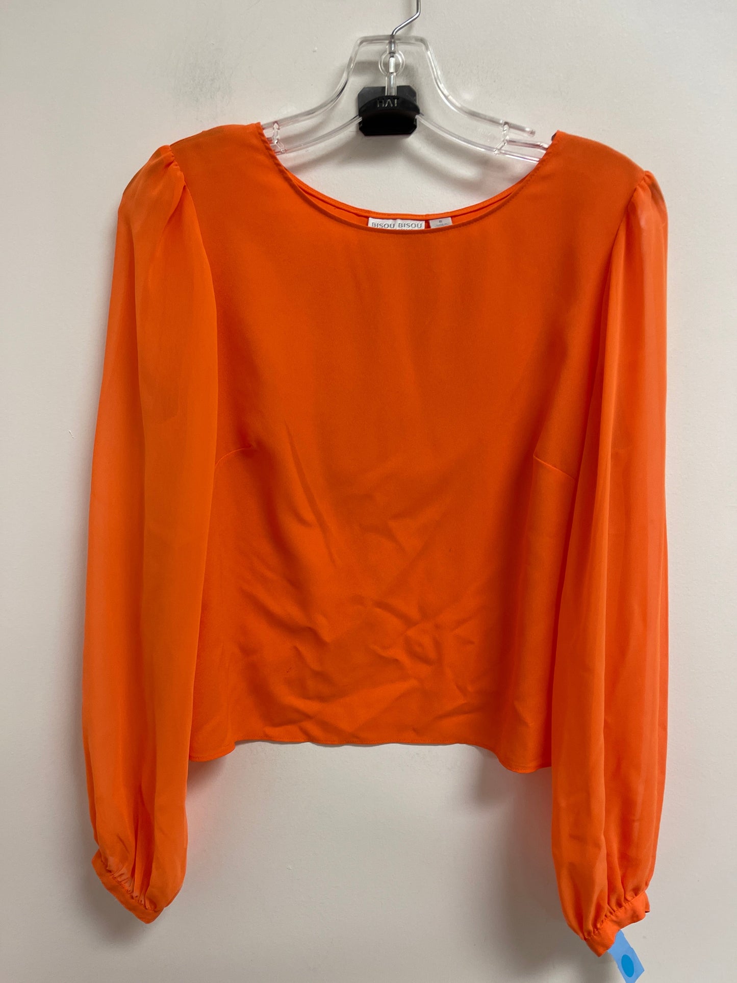 Top Long Sleeve By Bisou Bisou In Orange, Size: S