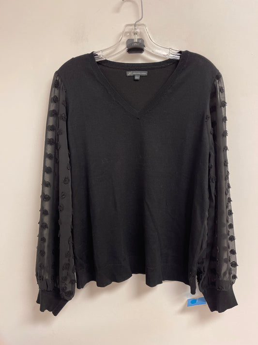 Top Long Sleeve By Adrianna Papell In Black, Size: L