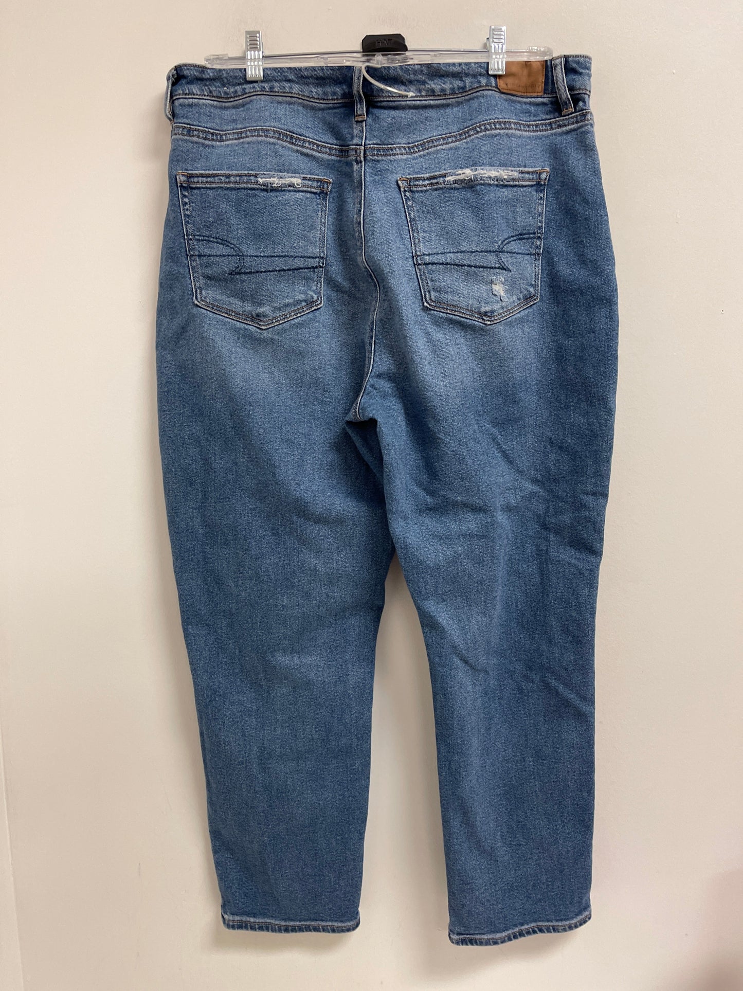 Jeans Straight By American Eagle In Blue Denim, Size: 16