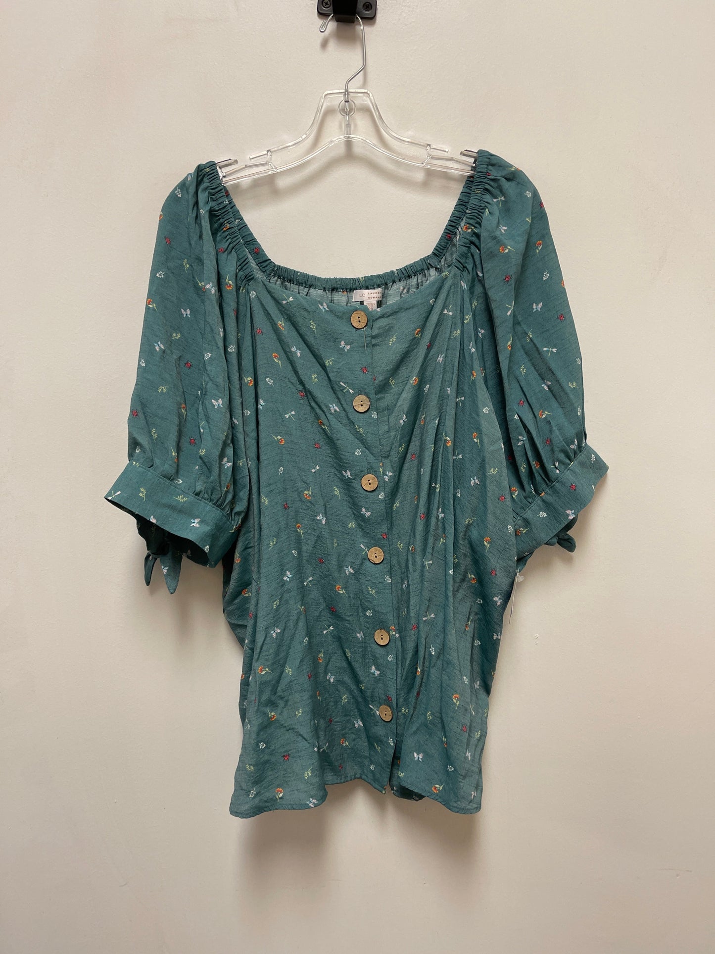 Top Short Sleeve By Lc Lauren Conrad In Green, Size: 2x