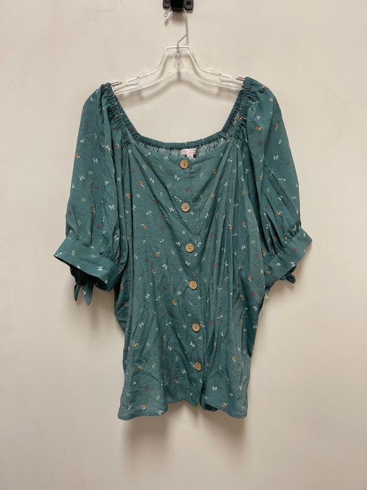 Top Short Sleeve By Lc Lauren Conrad In Green, Size: 2x