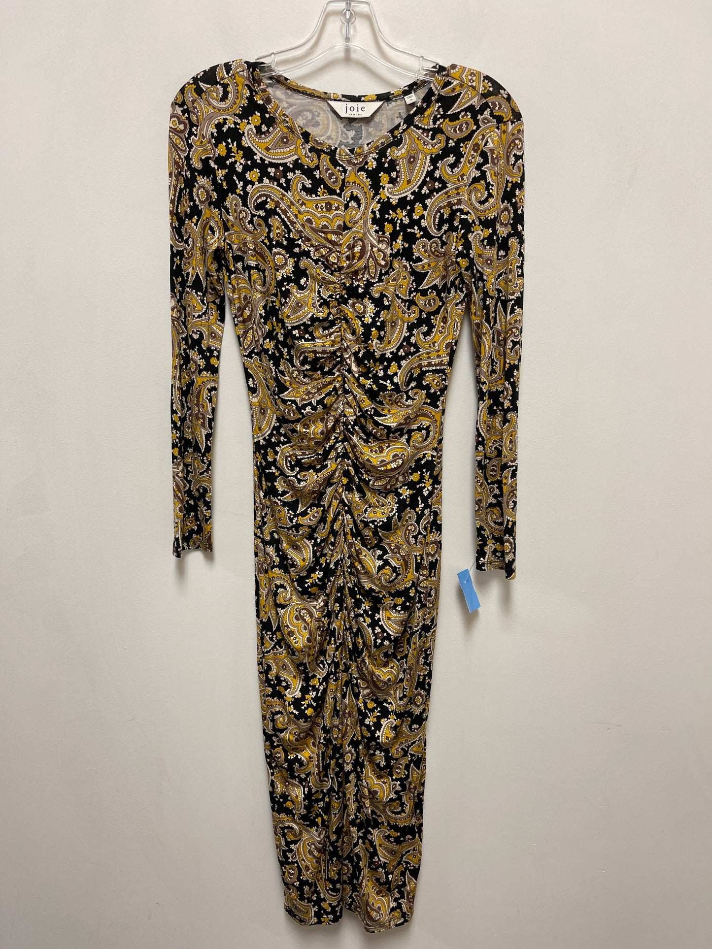 Dress Casual Maxi By Joie In Black & Yellow, Size: Xs