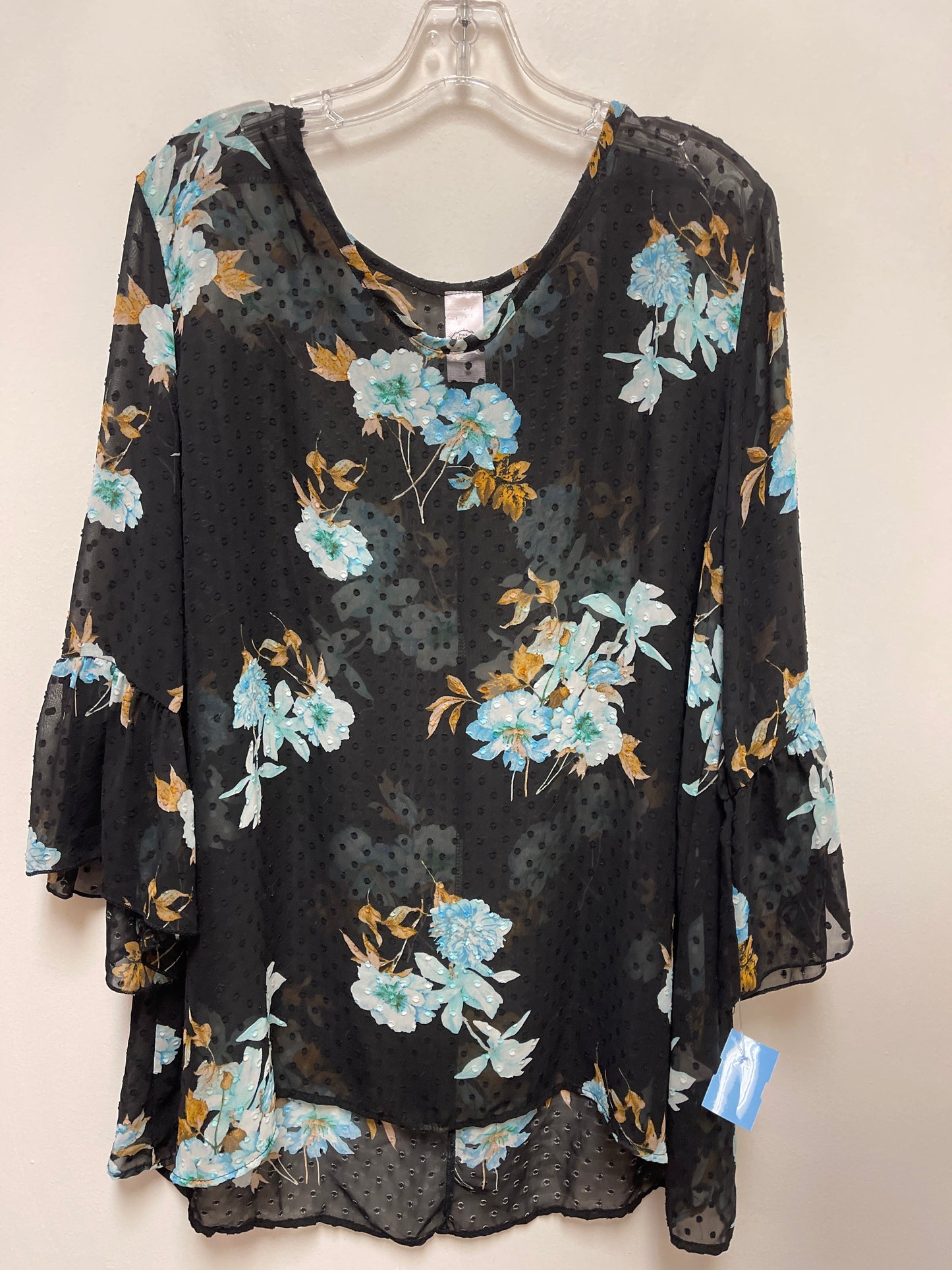 Top Short Sleeve By Clothes Mentor In Floral Print, Size: 2x