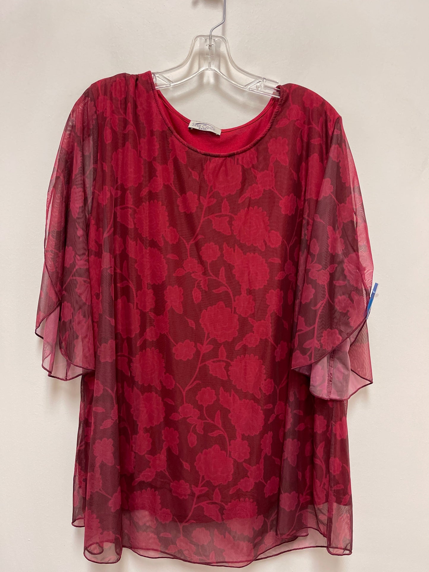 Top Short Sleeve By Clothes Mentor In Red, Size: 3x