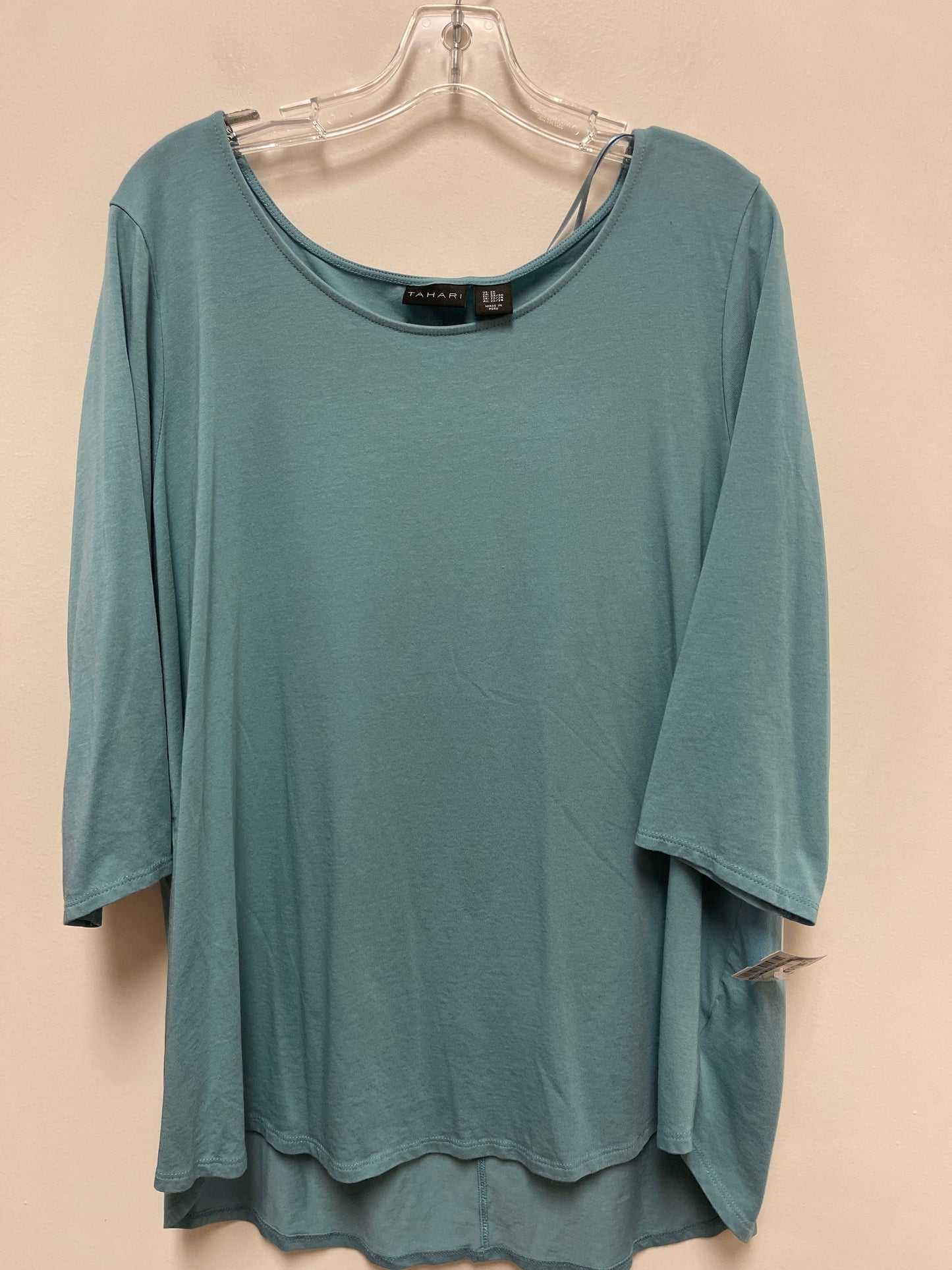 Top Long Sleeve By Tahari By Arthur Levine In Blue, Size: 2x