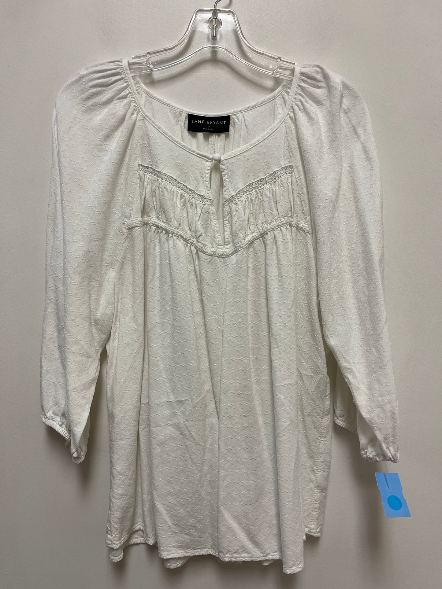 Top Long Sleeve By Lane Bryant In White, Size: 1x