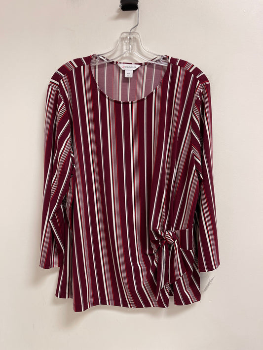 Top Long Sleeve By Liz Claiborne In Red, Size: 2x