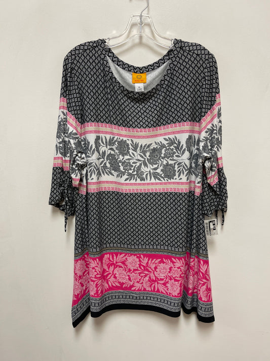 Top Long Sleeve By Ruby Rd In Black & Pink, Size: Xl