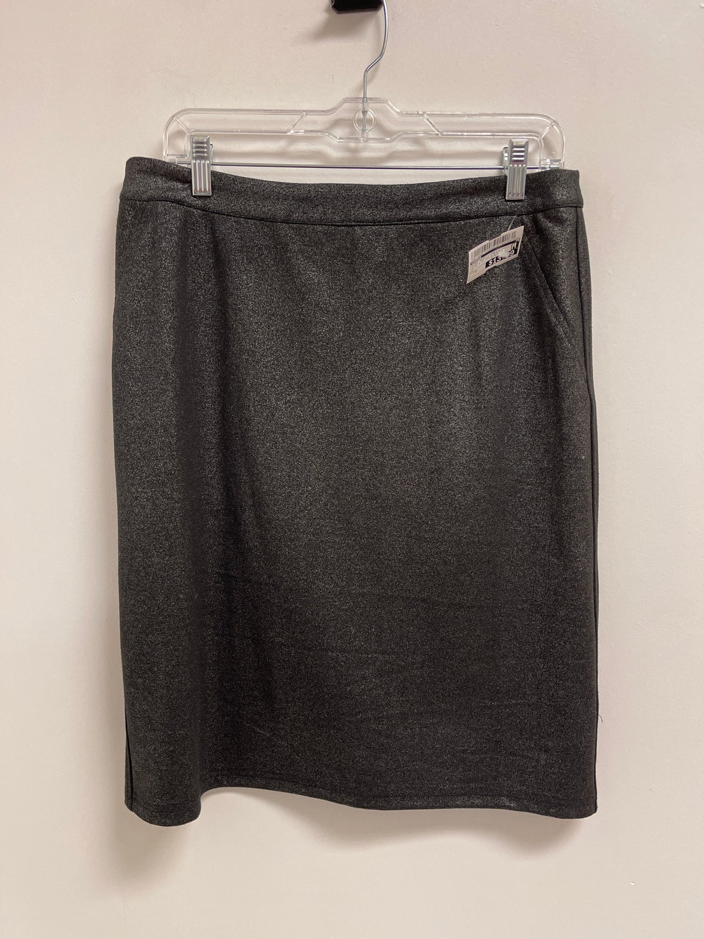 Skirt Midi By Spense In Black & Silver, Size: 8