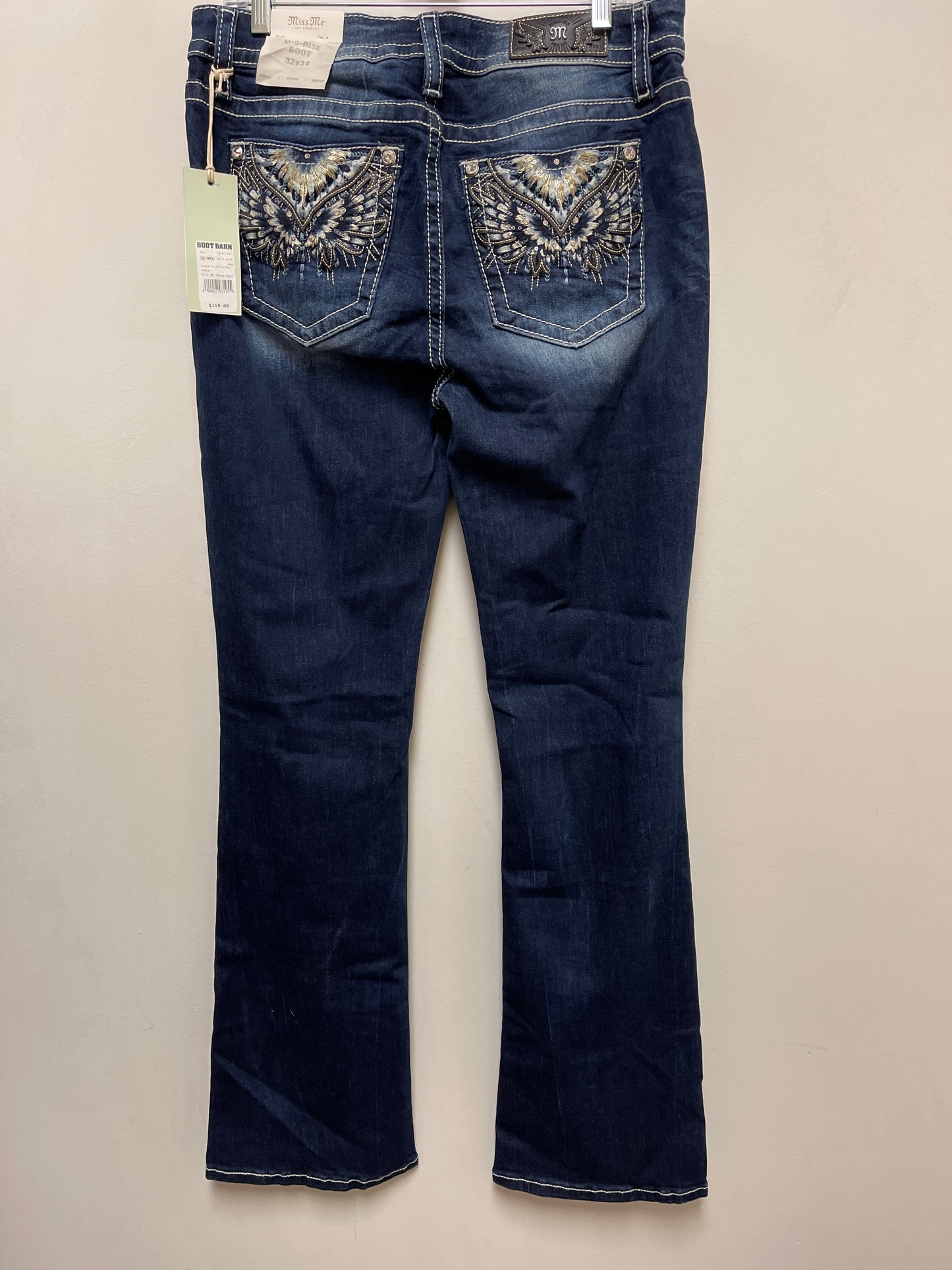 Jeans Boot Cut By Miss Me In Blue Denim, Size: 14