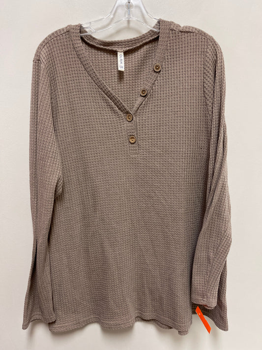 Top Long Sleeve By Clothes Mentor In Brown, Size: 2x