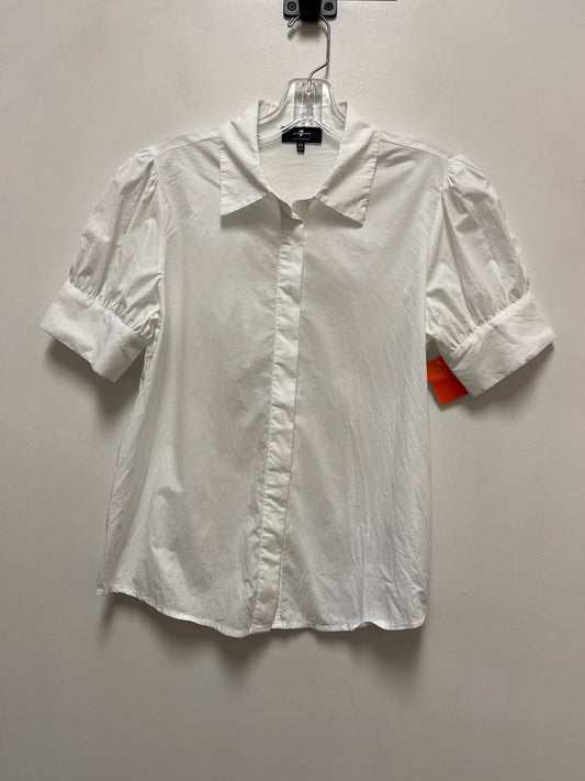 Blouse Short Sleeve By 7 For All Mankind In White, Size: Xs