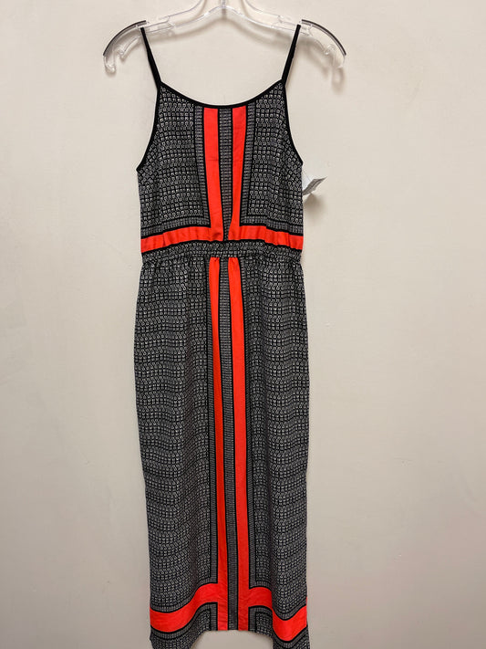 Dress Casual Midi By Vince Camuto In Black & Orange, Size: Xs